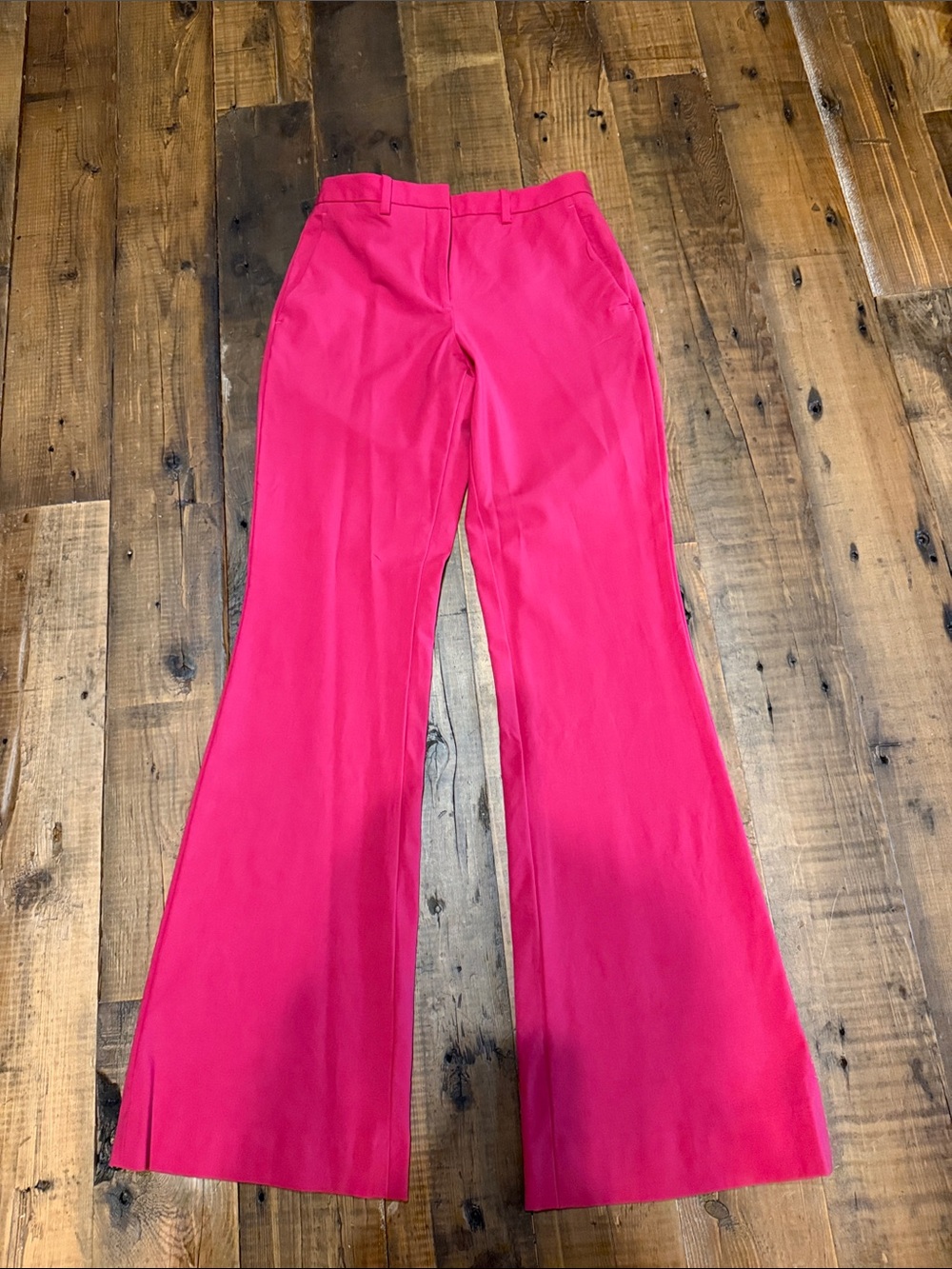 Theory Hot Pink Boot-Cut Flare Pants